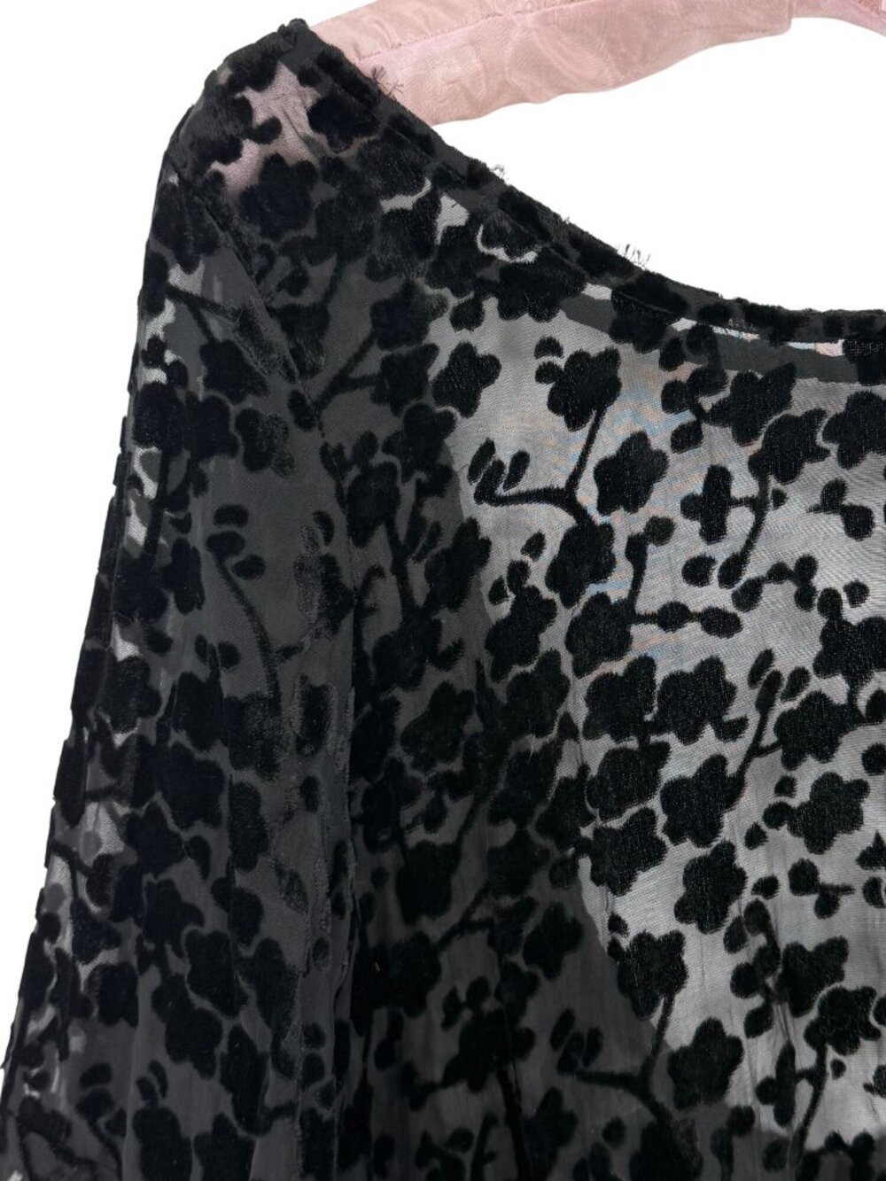 Gypsy Junkies Black Velvet Bell Sleeve Tunic S/M | Boho Whimsigoth Dark Coquette - Picture 4 of 16
